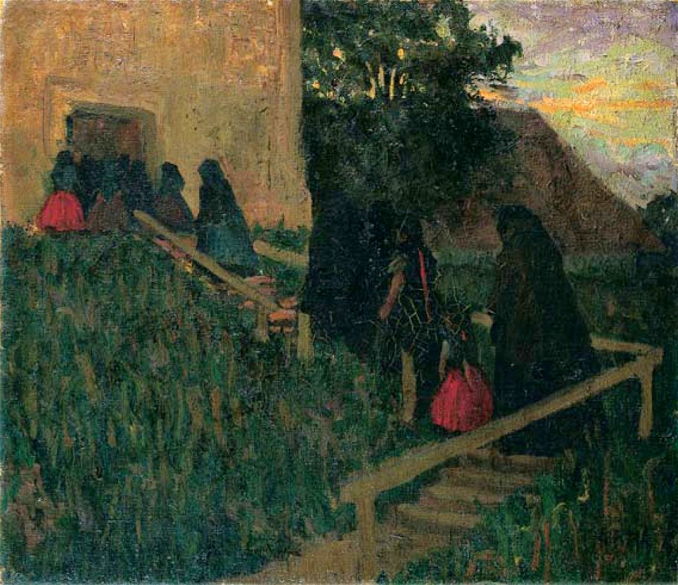 Thorma People Going toward Church