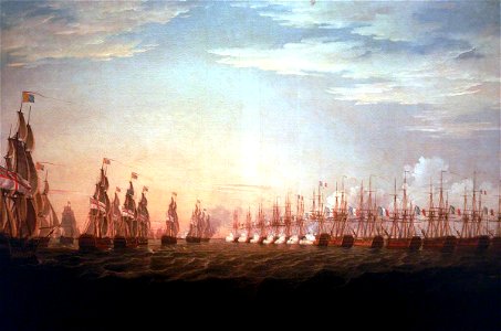 Thomas Whitcombe (c.1752-1824) - The Battle of the Nile, 1 August 1798, Beginning of the Action - BHC0515 - Royal Museums Greenwich