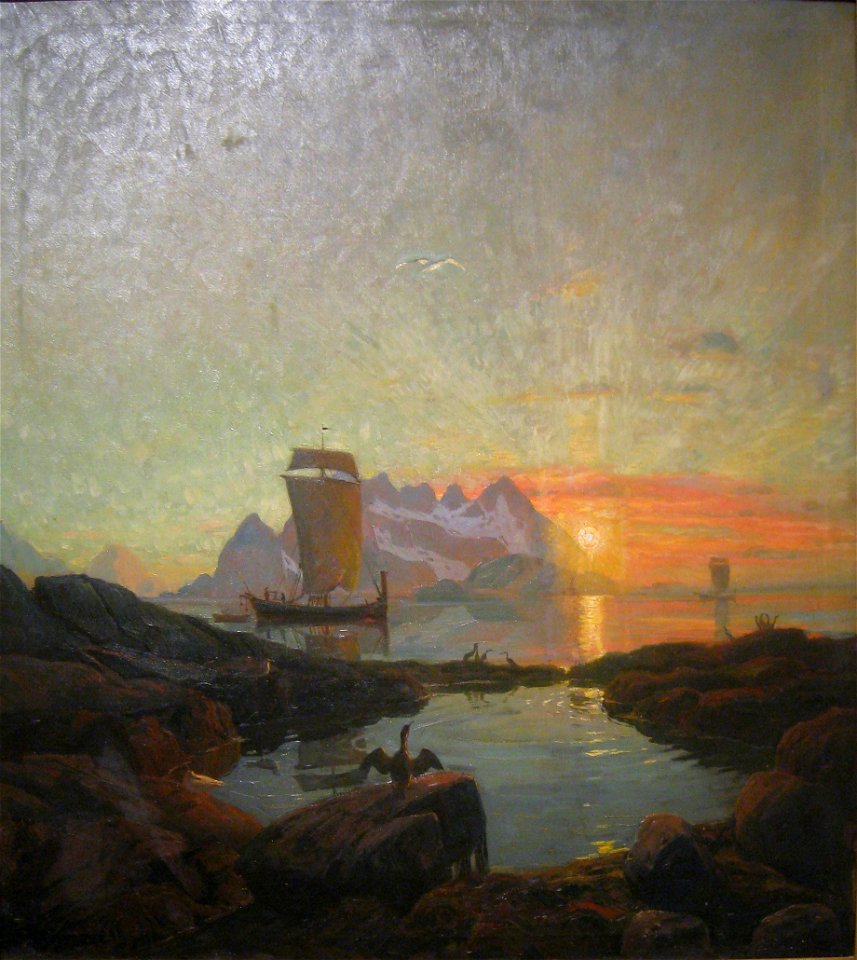 Thorolf Holmboe - Nordlandsjekt I Midnattssol - IMG 9328 (cropped)