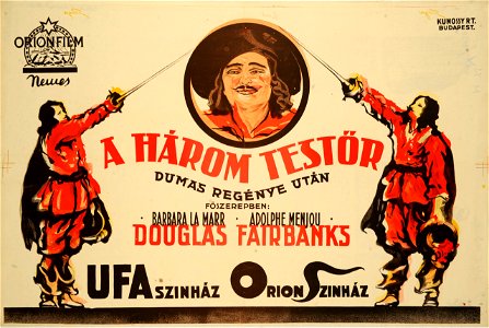 A három testőr magyar filmplakát 2 (Nemes György, 1926)