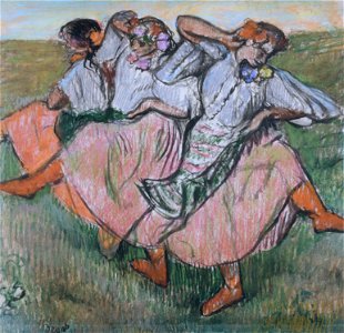 Three Russian Dancers, by Edgar Degas. Free illustration for personal and commercial use.