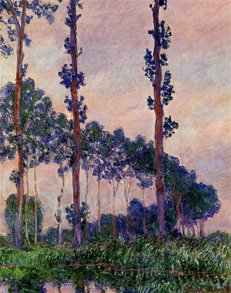 Three Trees in Grey Weather 1891 Claude Monet
