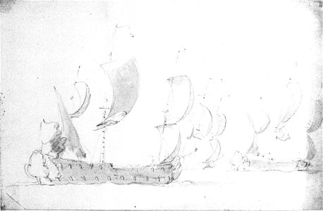 Three English ships in a moderate quartering breeze RMG PW6906