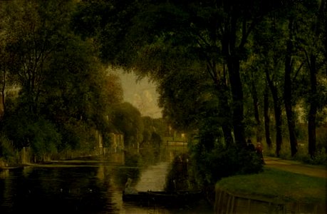 Thorald Brendstrup - A Canal. Frederiksværk, Zealand - KMS1225 - Statens Museum for Kunst