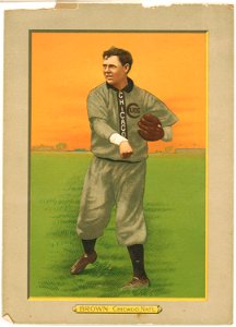 Three Finger Brown, Chicago Cubs, baseball card portrait LCCN2007685608
