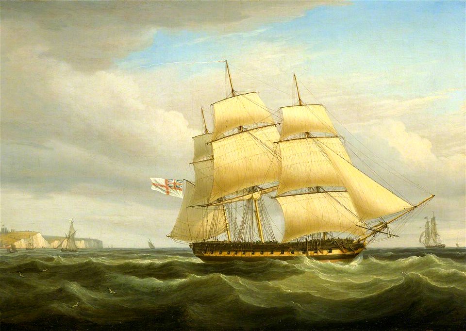 Thomas Whitcombe (c.1752-1824) - HMS 'Undaunted' off Dover - BHC3679 - Royal Museums Greenwich