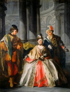 Three Figures Dressed for a Masquerade sc1129
