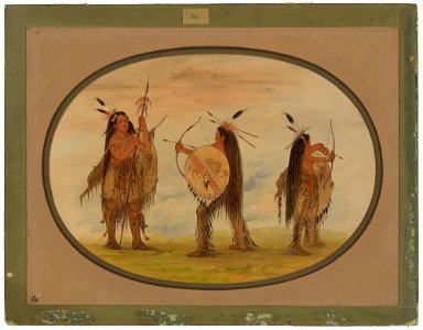 Three Mandan Warriors Armed for War C16905