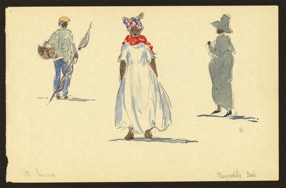 Three figures, natives of St. Lucia LCCN2004661413