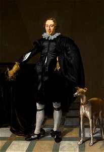 Thomas-de-keyser-man-with-a-greyhound. Free illustration for personal and commercial use.