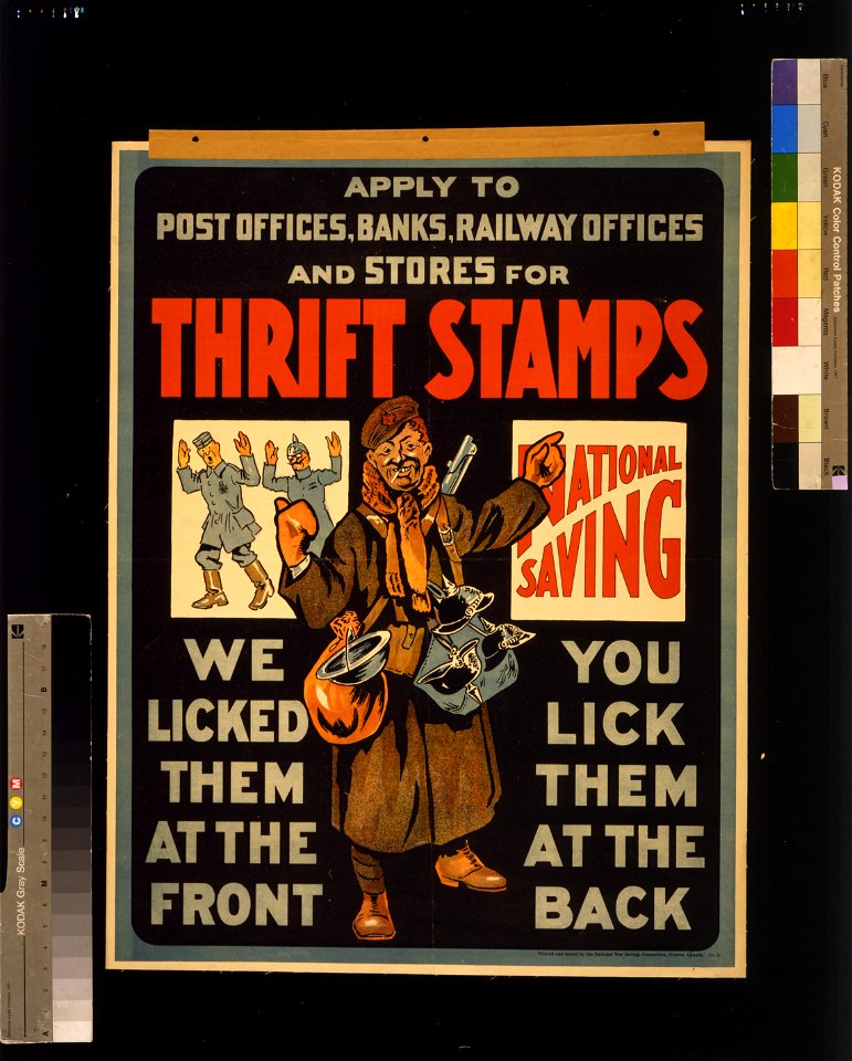Thrift stamps. We licked them at the front, you lick them at the back LCCN2005691252