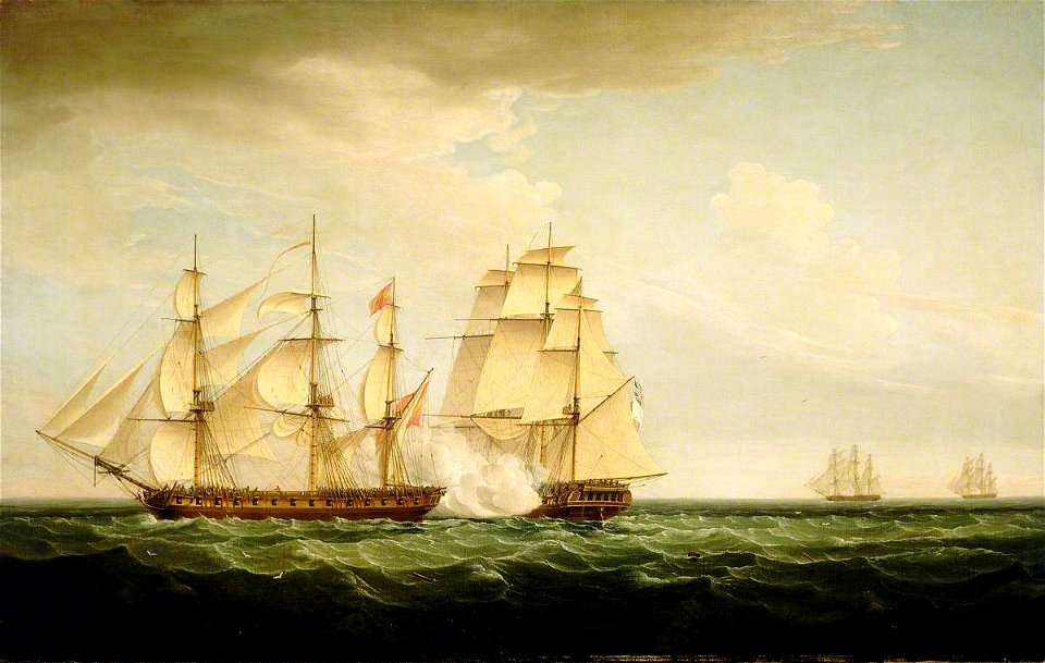 Thomas Whitcombe (c.1752-1824) - HMS 'Pearl' and the 'Santa Monica', 14 September 1779 - BHC0700 - Royal Museums Greenwich