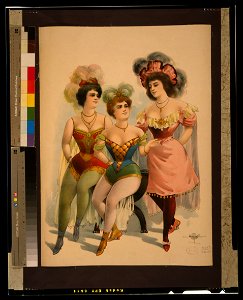 Three women in tights and feathers LCCN2014635678