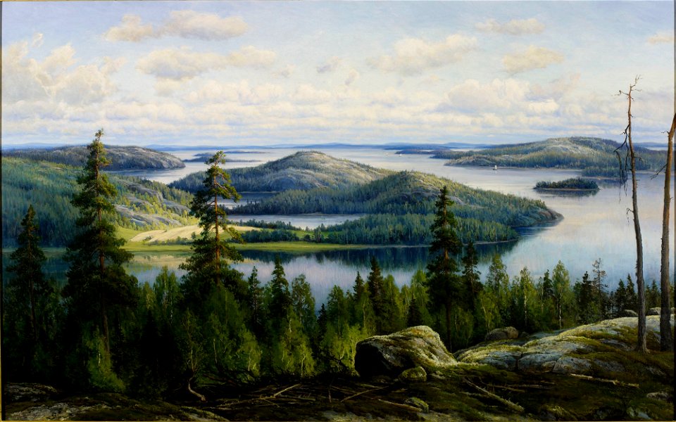 Thorsten Waenerberg - A Summer's Day on Lake Päijänne - A I 729 - Finnish National Gallery