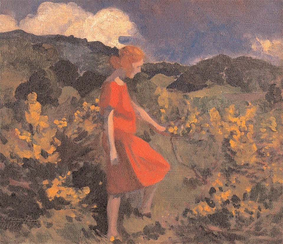 Thorma Girl in Red Dress 1927