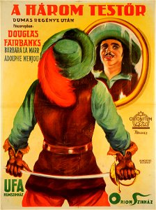 A három testőr magyar filmplakát (Nemes György, 1926)