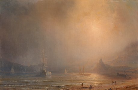 Théodore Gudin - Nevel aan de kust van de Middellandse zee - SA 186 - Amsterdam Museum