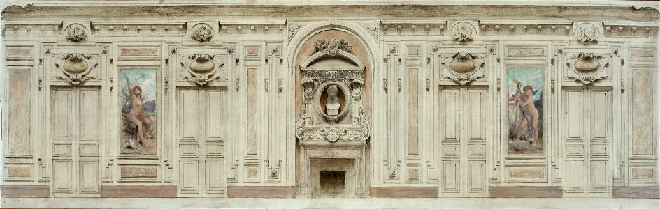 Théobald Chartran - Esquisse pour la salle des mariages de la mairie de Courbevoie , L'amour - L'hyménée - PPP4325 - Musée des Beaux-Arts de la ville de Paris