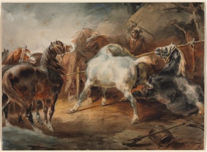 Théodore Géricault - Fighting Horses - 1929.13 - Cleveland Museum of Art