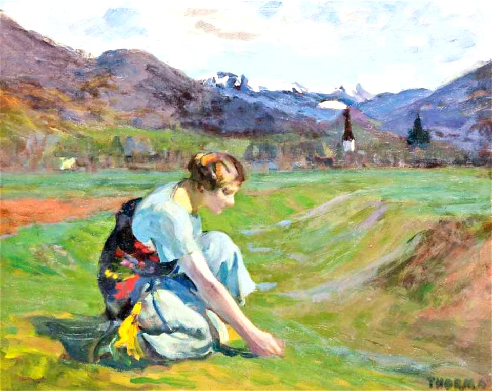 Thorma Girl Picking Flowers c. 1920