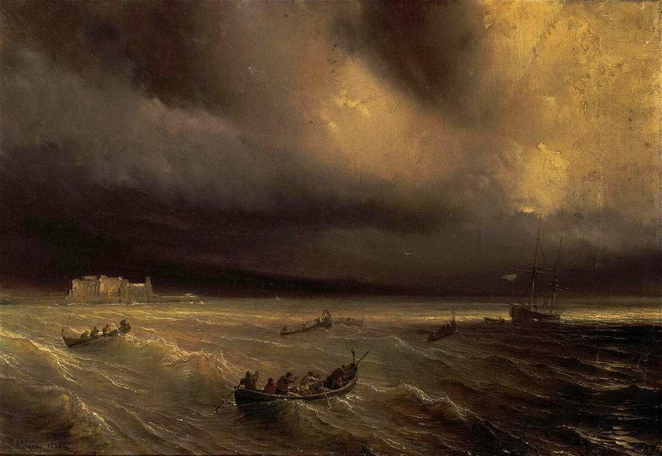 Théodore Gudin - Storm in the Sea - WGA10916