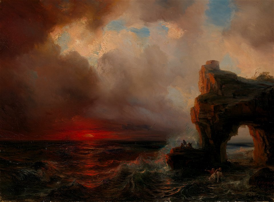 Théodore Gudin - Stormweer bij ondergaande zon - SA 251 - Amsterdam Museum
