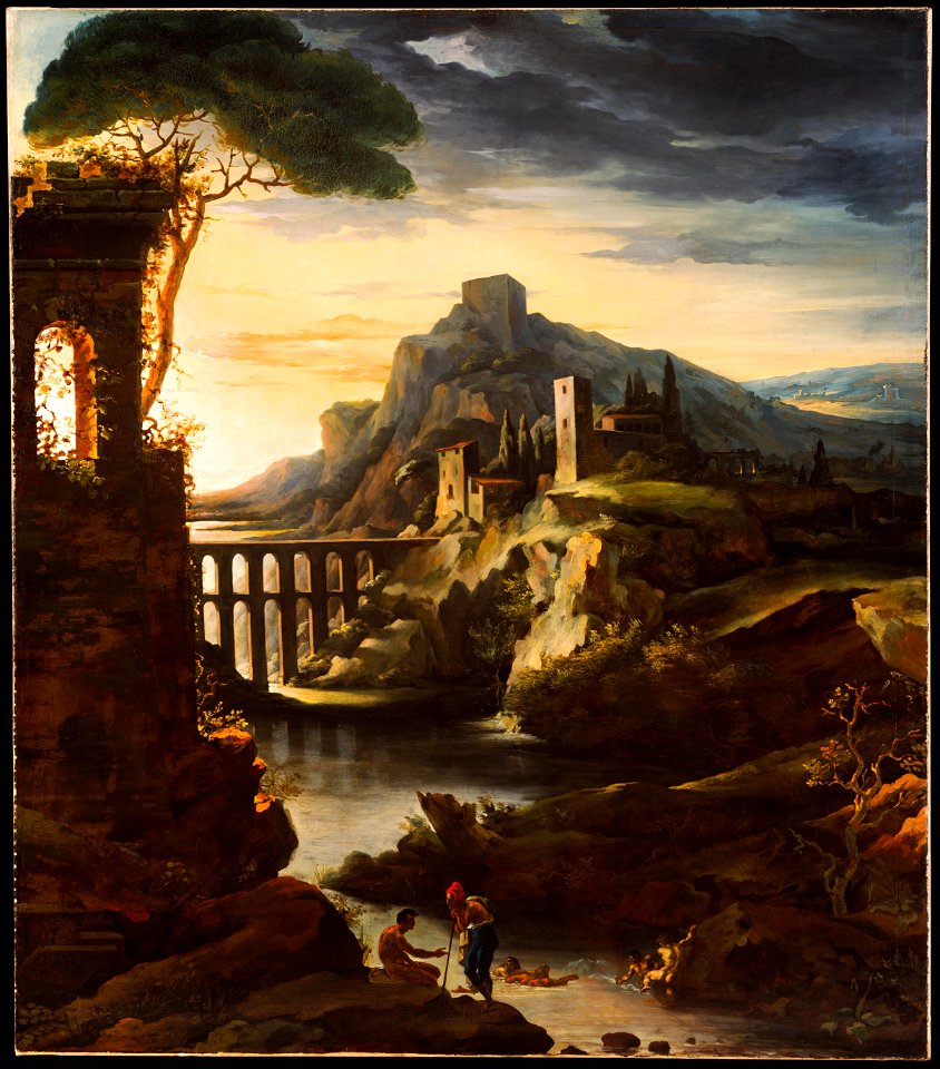 Théodore Géricault - Evening, Landscape with an Aqueduct