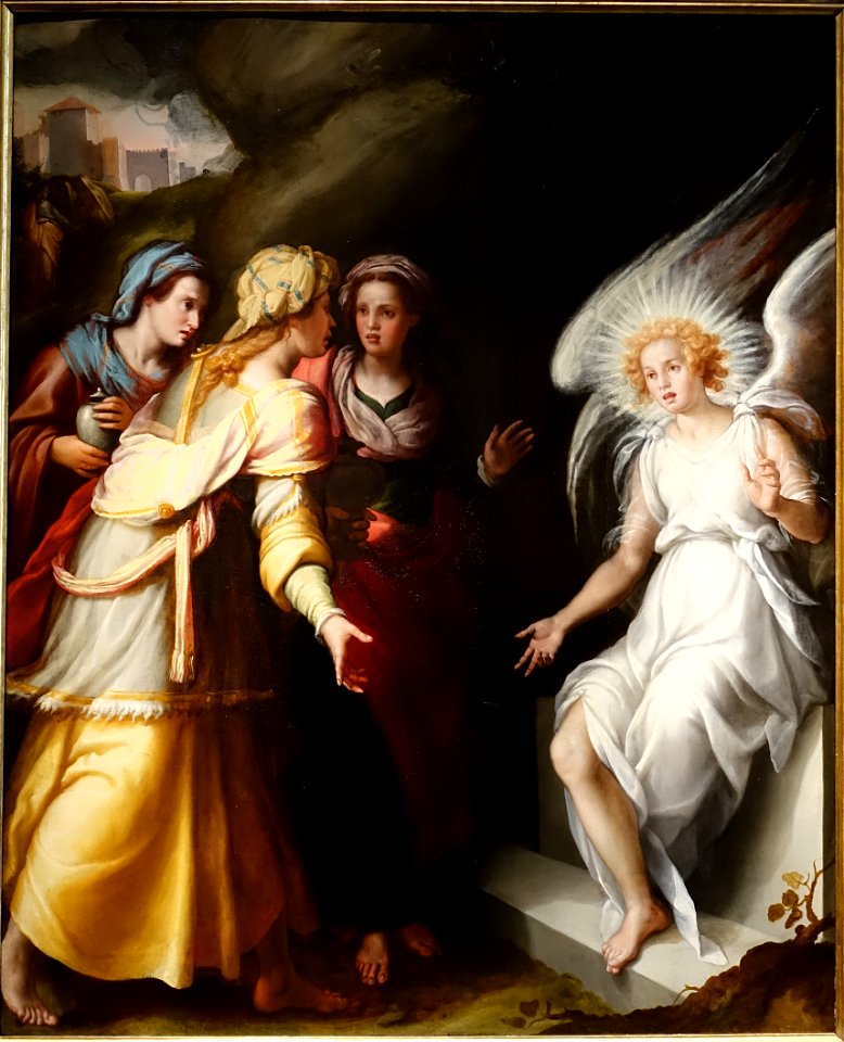Three Marys at the Tomb, by Jacopo Chimenti, called Jacopo da Empoli, 1570s, oil on panel - Blanton Museum of Art - Austin, Texas - DSC07908