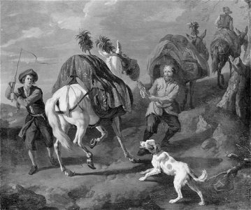 Three Mules with Drivers (Pieter van Bloemen) - Nationalmuseum - 18109