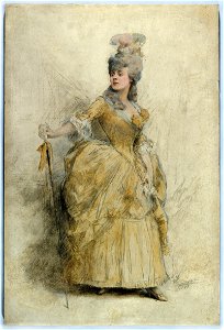 Théobald Chartran - Portrait de Réjane (1856-1920) en costume de scène - P1650 - Musée Carnavalet. Free illustration for personal and commercial use.