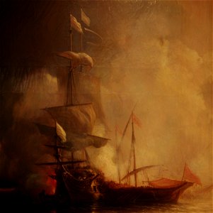 Théodore Gudin-Combat d'un vaisseau français et de deux galères barbaresques mg 5062