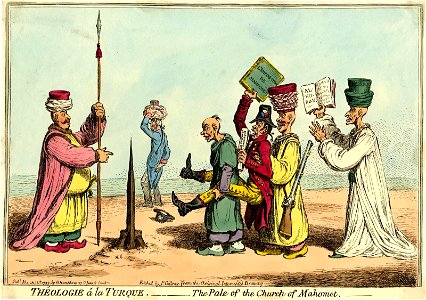 Théologie a la Turque.-The Pale of the Church of Mahomet. (BM 1868,0808.6829)
