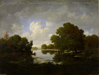 Théodore Rousseau - The Banks of the Bouzanne River - Walters 37137. Free illustration for personal and commercial use.