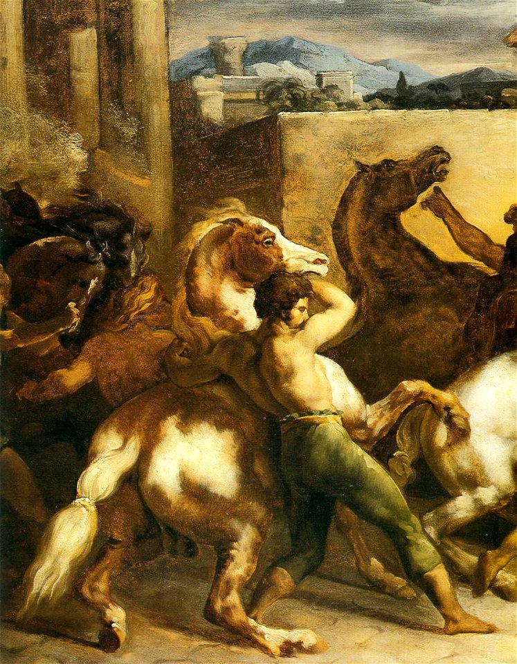 Théodore Géricault - Riderless Horse Races (detail) - WGA08625