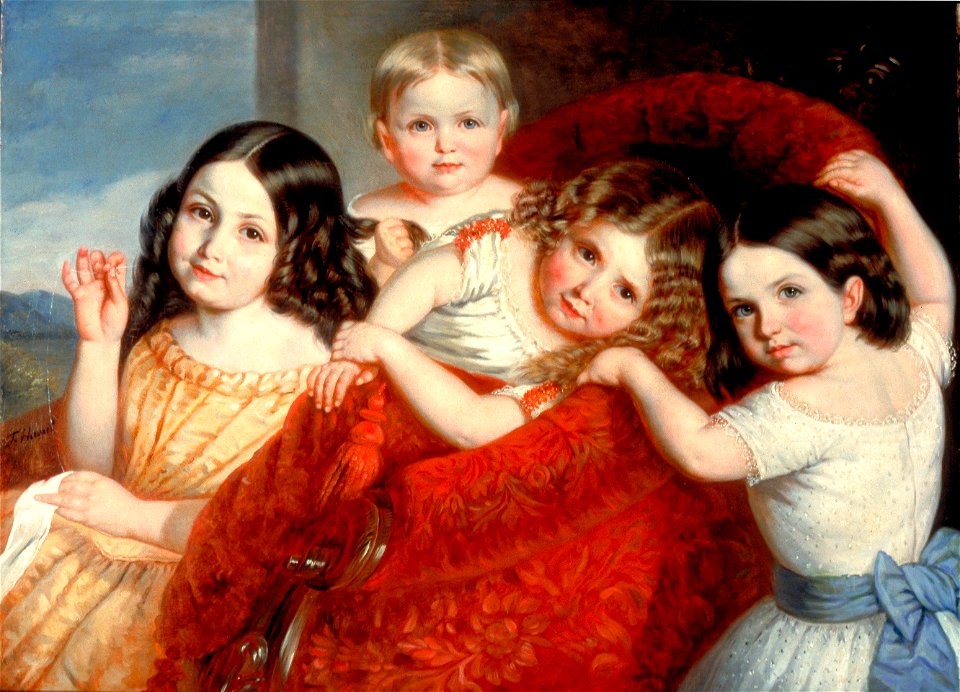 Théophile Hamel (1817-1870) Noémie, Eugénie, Antoinette et Séphora Hamel (1854)