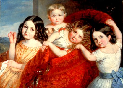 Théophile Hamel (1817-1870) Noémie, Eugénie, Antoinette et Séphora Hamel (1854)