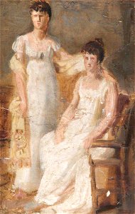 Théodore Chassériau (1819-1856) - Two Girls - BrO81 - William Morris Gallery. Free illustration for personal and commercial use.