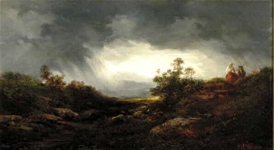 Théodore Rousseau - Opkomende bui boven een heuvelachtig en bebost landschap - 2157 (OK) - Museum Boijmans Van Beuningen