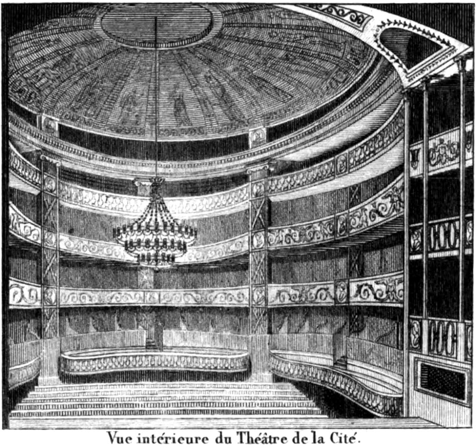 Théâtre de la Cité - Vue intérieure - Kaufmann 1837 plate17 GB-Princeton