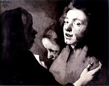 Théodule Ribot - Conversation Piece - Three Heads - Walters 372429