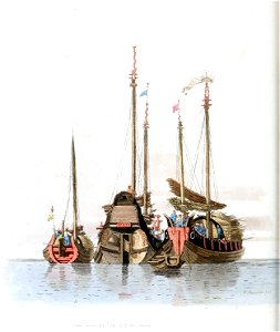 THREE VESSELS LYING AT ANCHOR