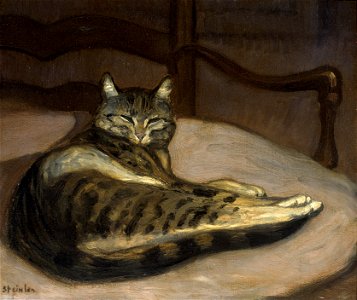 Théophile Alexandre Steinlen - Chat sur un fauteuil - Piscine Roubaix