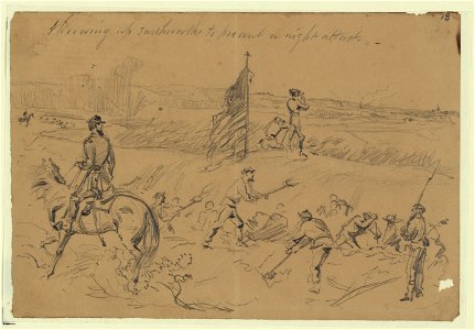 Throwing up earthworks to prevent a night attack LCCN2004660724