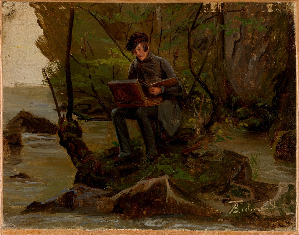 Adolph Tidemand - A Painter at his Paint Box - Google Art Project