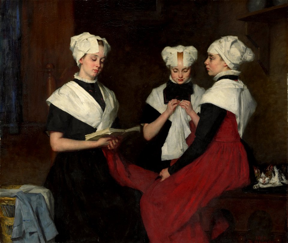 Thérèse Schwartze - Drie meisjes uit het Amsterdamse Burgerweeshuis
