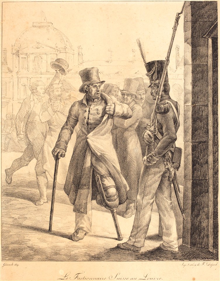 Théodore Géricault - Swiss Guard and Wounded Veteran - WGA08644