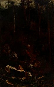 Théodore Rousseau (1812-1867) - De afdaling van het rundvee in het Hoog Jura gebergte - hwm0286 - Museum Mesdag