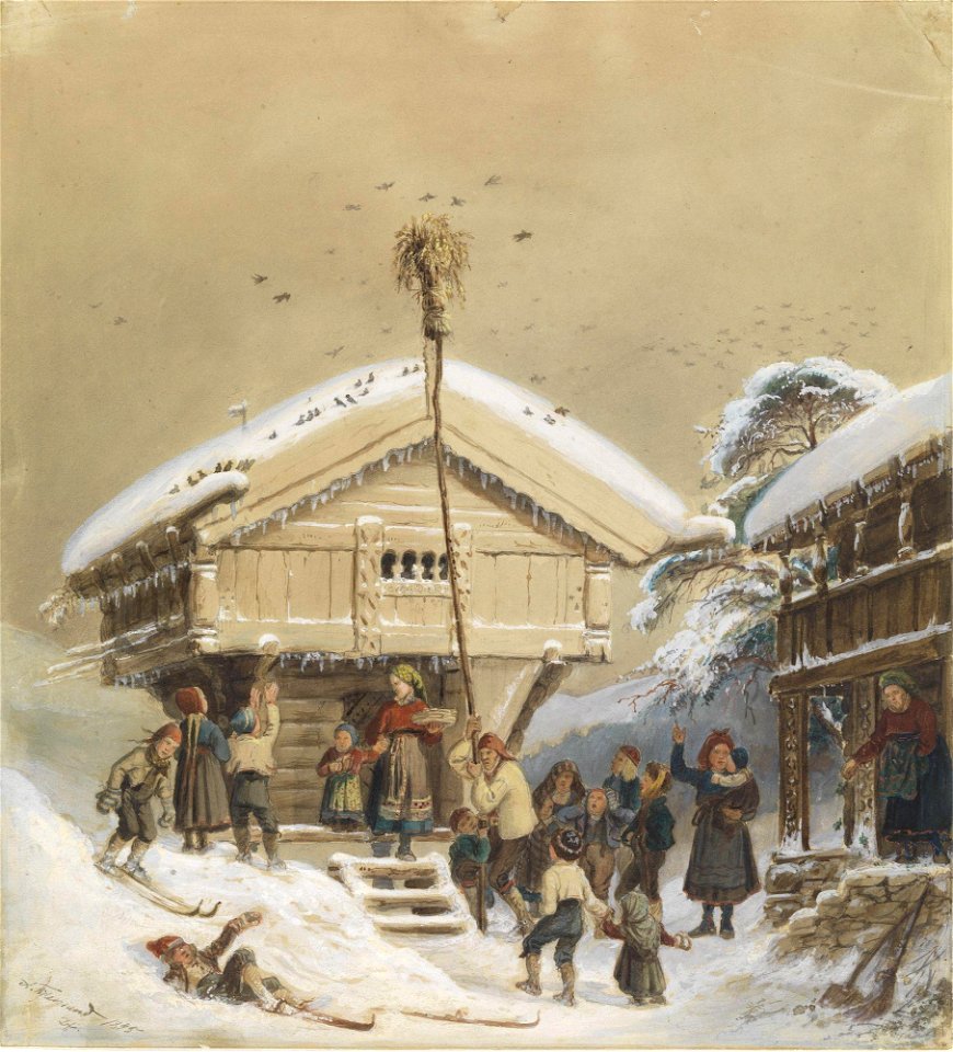 Adolph Tidemand - Norsk juleskikk - NG.K&H.B.04476 - National Museum of Art, Architecture and Design