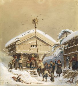 Adolph Tidemand - Norsk juleskikk - NG.K&H.B.04476 - National Museum of Art, Architecture and Design