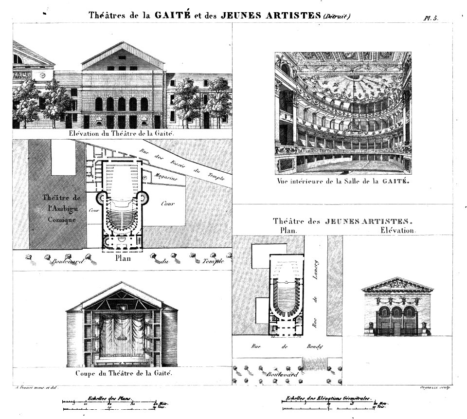 Théâtre de la Gaîté, et des Jeunes Artistes - Kaufmann 1837 plate5